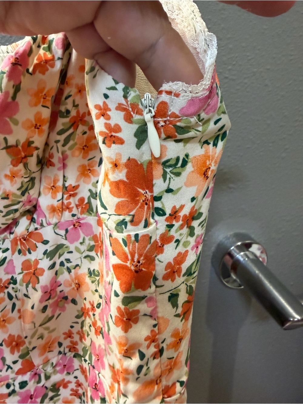 Commense Floral Slip Dress in Pink, Orange & Cream- NWT - Picture 2 of 4